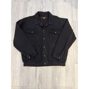 VTG Y2K Godbody Denim Trucker Jacket Black Hip Hop Baggy Luxury Denim XXL